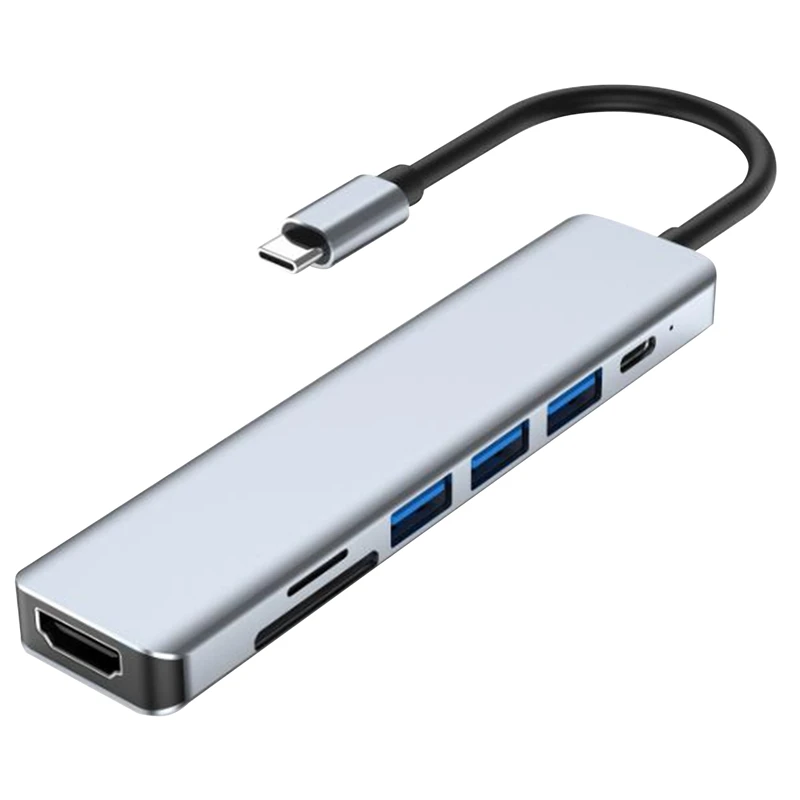 

Type C USB Hub Dex Station HDMI-Compatible Hub USB 3.0 PD Charge TF/DF Card Slot USB C HDMI Hub for Laptop
