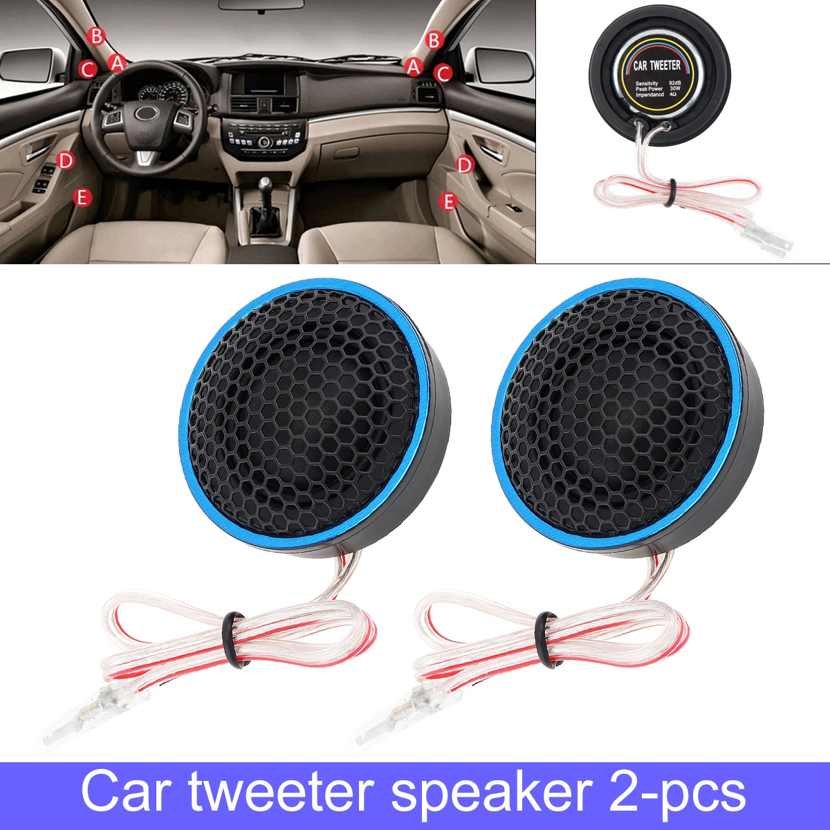 2pcs 1.5 Inch 180W High Efficiency Mini Dome Tweeter Speakers for Car Audio System 2pcs 1.5 Inch 180W High Efficiency Mini Dome Tweeter Speakers for Car Audio System