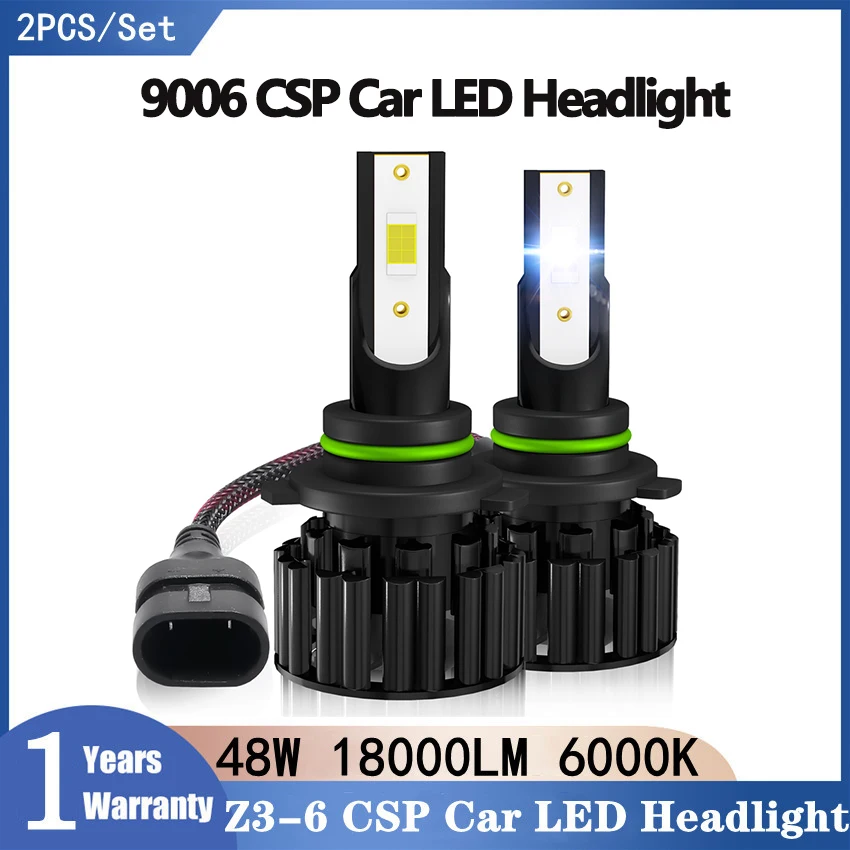 

Z3-6 2PCS/SetCSPCar Lights 9006/HB4 Super Bright Car Headlights 9003 led Auto Bulb 48W 18000LM 6000K Automobiles Headlamp