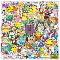 103050100pcs anime pokemon stickers pikachu kawaii waterproof decals diy skateboard laptop luggage cartoons sticker kids toys