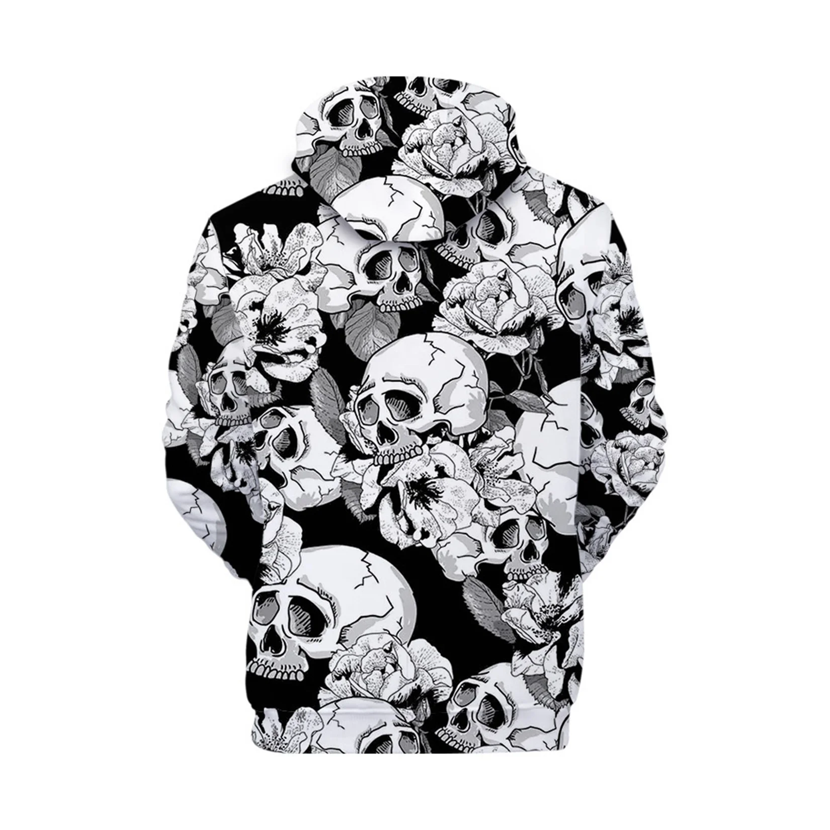 Oversized Hoodie Halloween Skeleton Hoodie Sweatshirt Horror Cosplay Party Costume Tops
