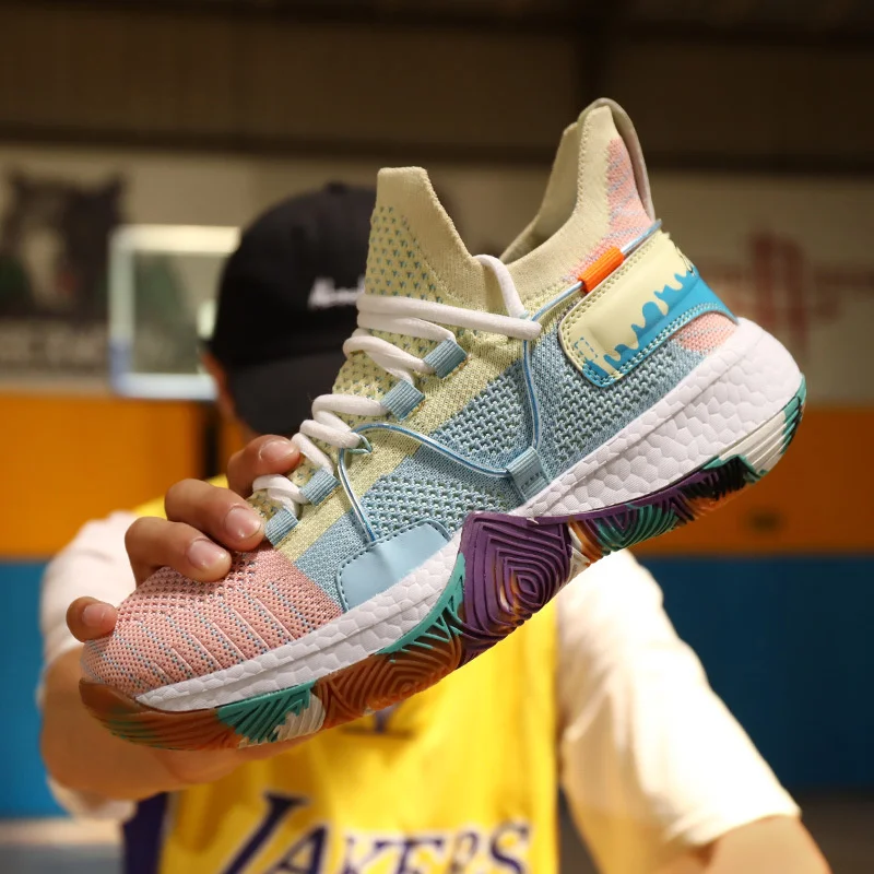 2023 New Sports Shoes Basketball Shoes Boys Youth Games Sneakers Basketball Boots Soft Sole Comfortable Basket Shoes Men