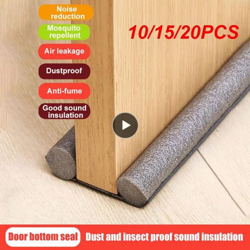 

10/15/20PCS 93*10*3cm Dustproof Door Bottom Seal Strip Doorstop Draft Protector Double Silicone Rubber Waterproof Seal Strip