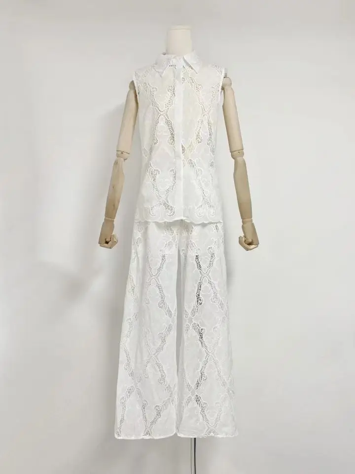 Женский Повседневный свободный комплект из двух предметов топ без рукавов с