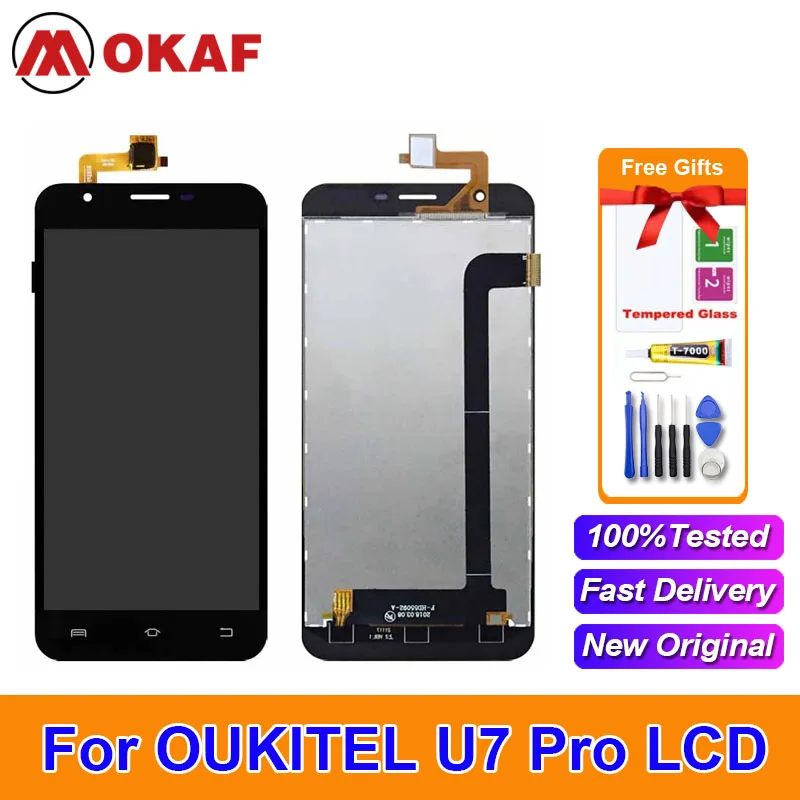 

OKANFU Original 5.5" For Oukitel U7 Pro LCD Display+Touch Screen Sensor Digitizer Assembly Repair Parts LCD Glass Panel +tools