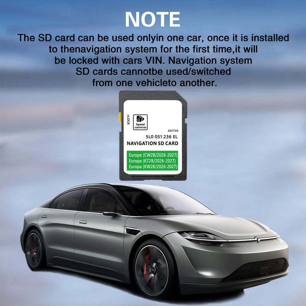 Фото Карта навигации SD для Skoda Kodiaq 2016-2020, GPS-навигатор, накладка на экран, карты Европы, отслеживание дорог №2