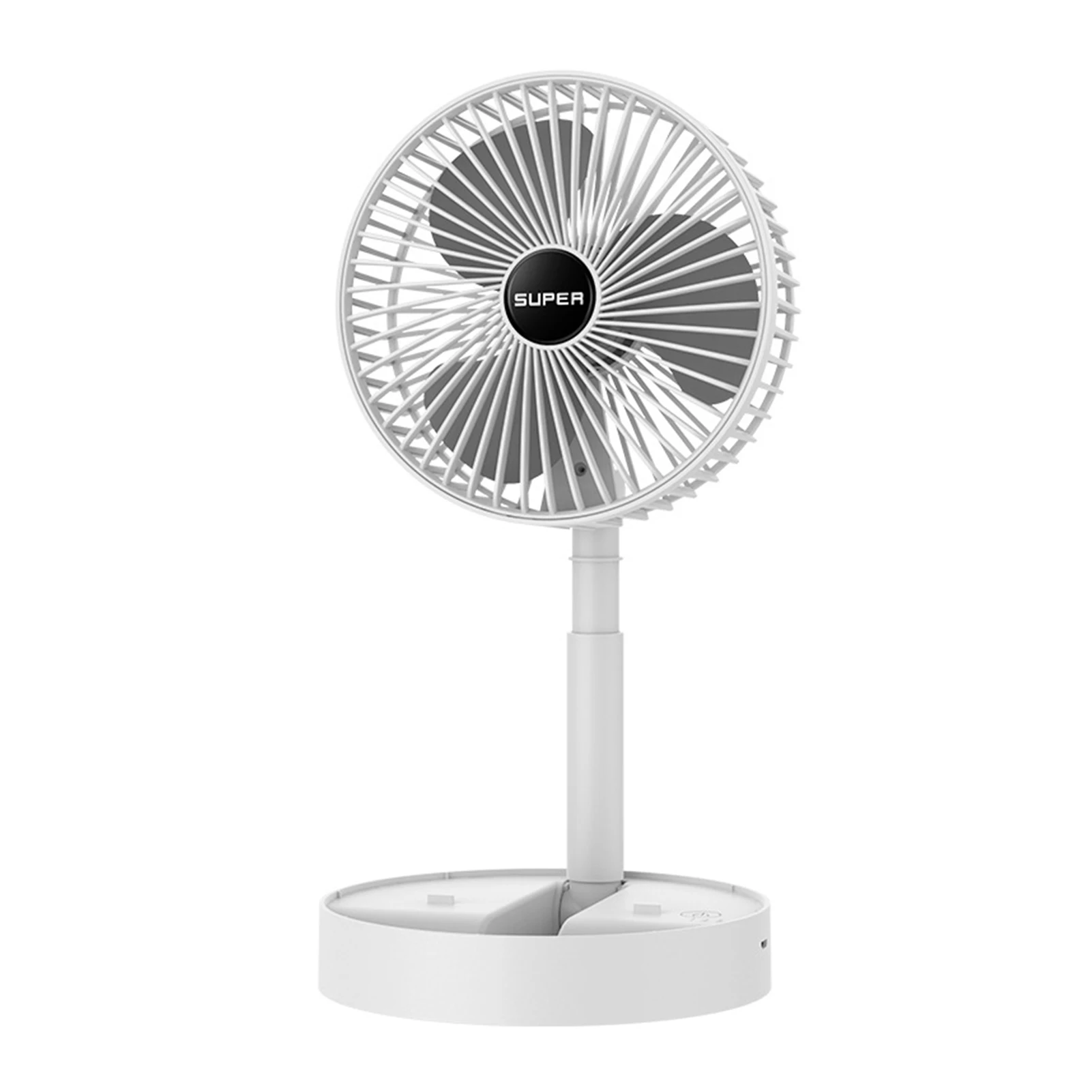 

USB Rechargeable Desk Fan Telescopic Electric Desktop Fan Height Adjustable Foldable & Portable For Travel/Carry Powerful Silent