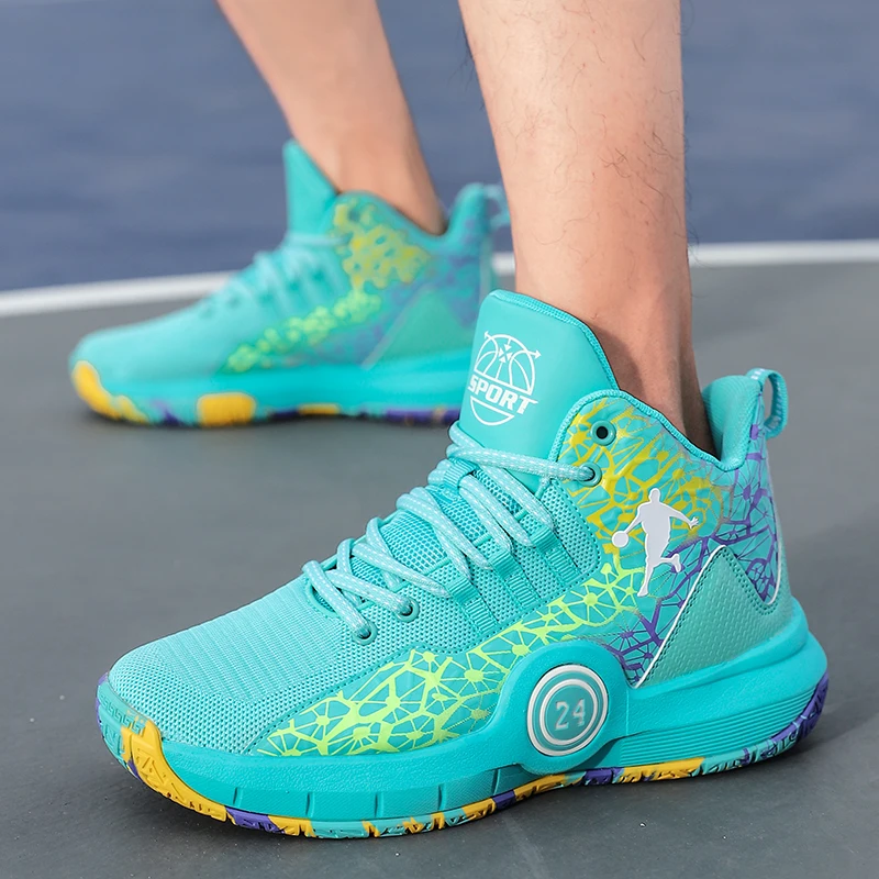 Fashion Black Purple Basketball Shoes Men Proffessional Athletic Sneakers Male Streetball High top Trainers Basketball Sneakers