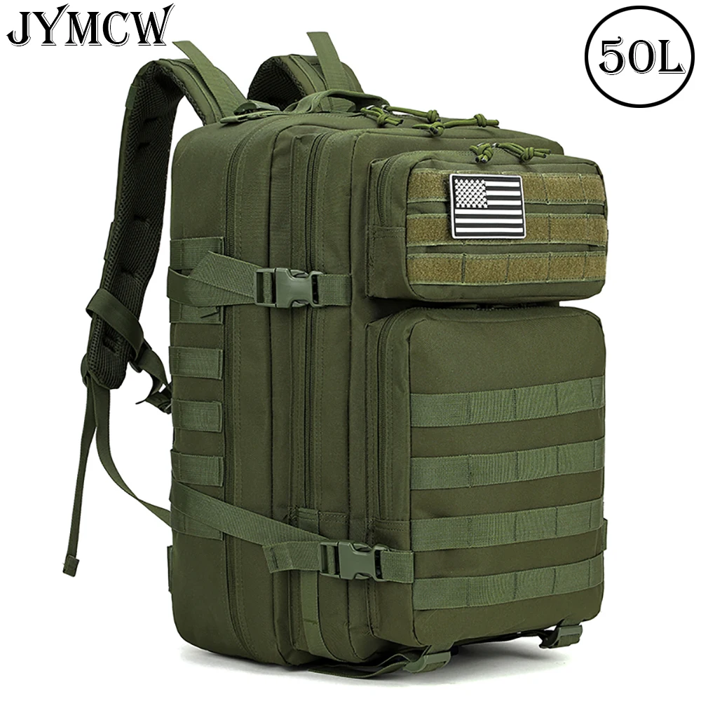 

50L Camouflage Army Backpack Men Military Tactical Bags Assault Molle backpack Hunting Trekking Rucksack Waterproof Bug Out Bag