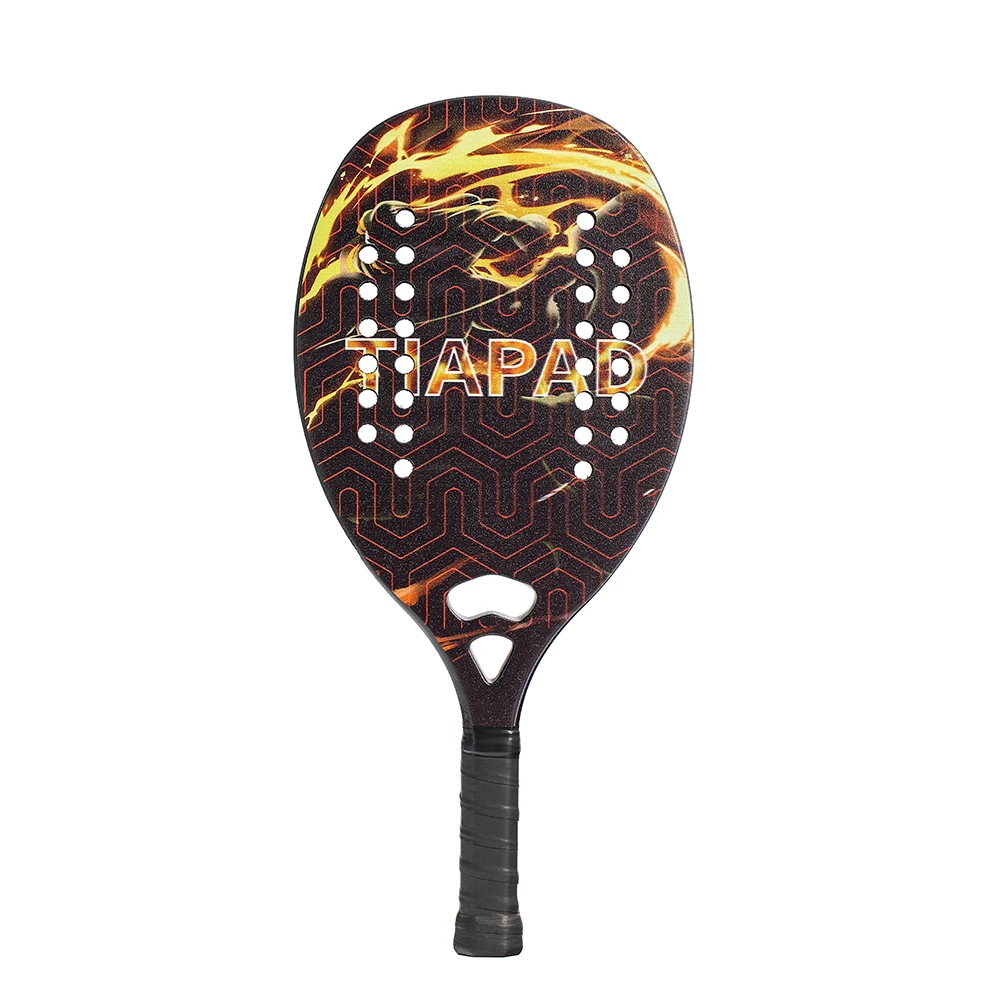 

Beach Tennis Racket Carbon Fiber Grit Surface Racquets, EVA Memory Foam Core Paddle with Sweat Buffer Grip for Men and Women