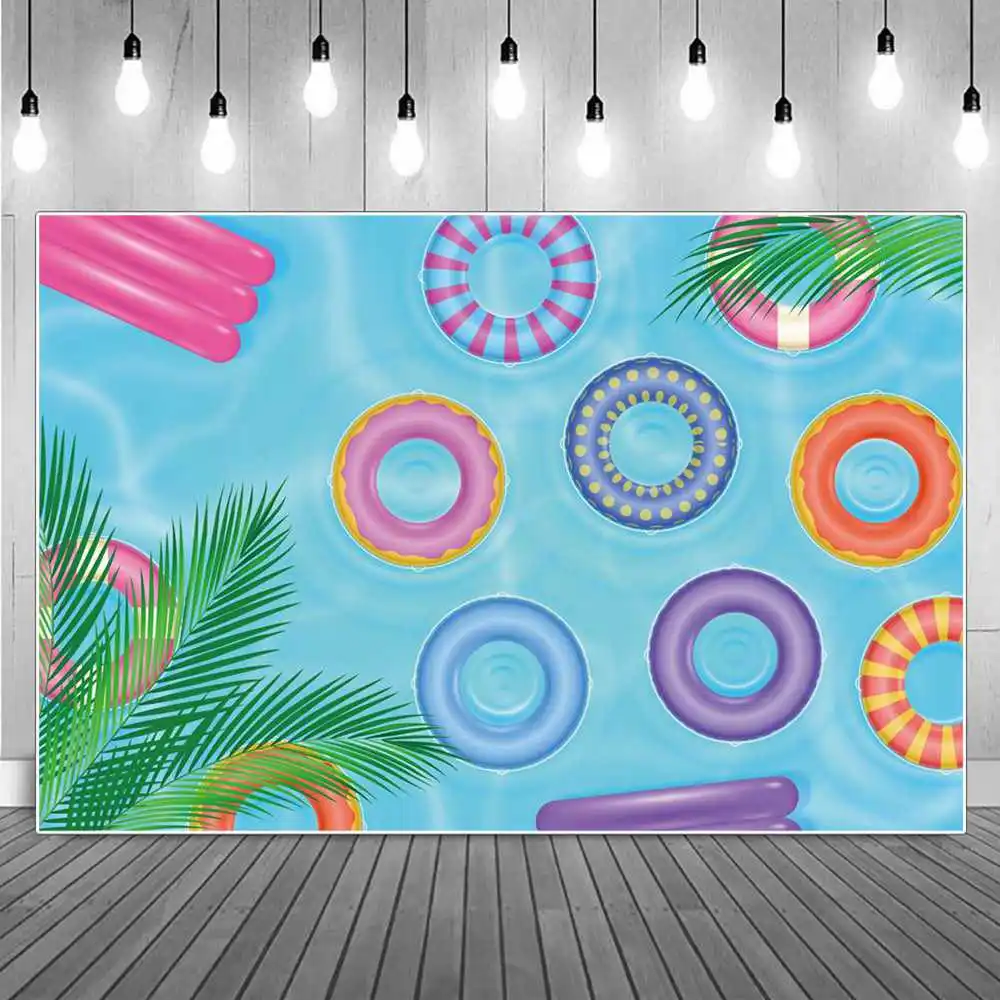 

Aquarium Backdrop Photography Summer Party Decoration Custom Children Tropical Holiday Pool Swim Ring Home Photocall Background