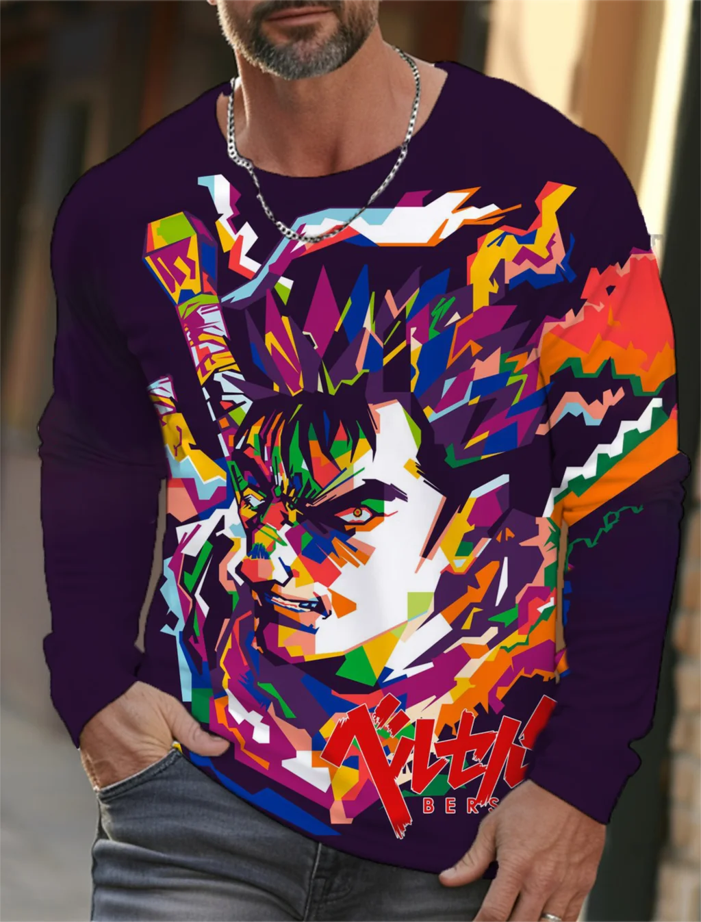 

3D Print T-shirt for Men autumn Oversized long sleeve Tops Pullover 2023 Fashion Streetwear Men's berserk Clothes Tees shirts