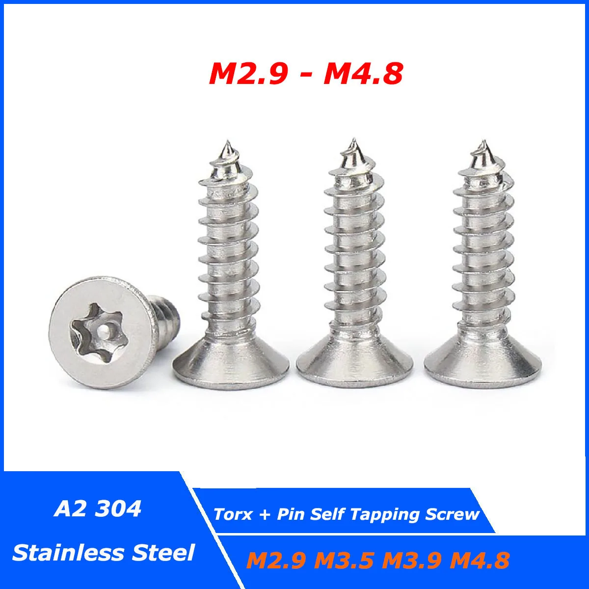 

5-100 шт., Саморезы Из Нержавеющей Стали, M2.9, M3.5, M3.9, M4.8, 304