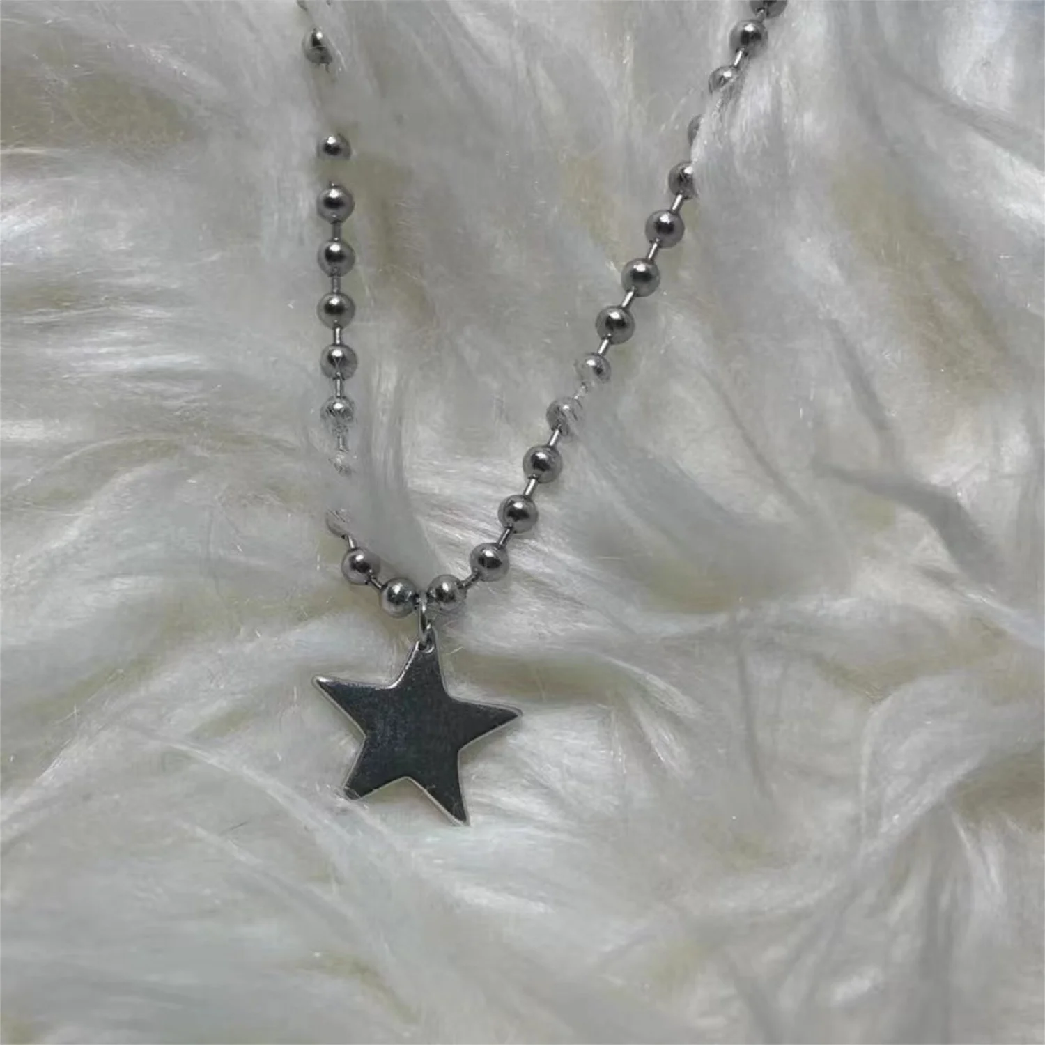 

Harajuku Cute Star Pentagram Pendant Necklaces Punk Rock Beads Chains Choker Geometric Necklace for Men Women Fashion Jewelry