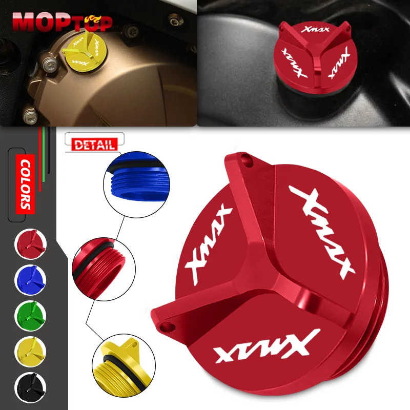 

For Yamaha XMAX 250 300 XMAX250 XMAX300 2017-2023 M20*1.5 Engine Plug Cover Oil Filter Cap Motorcycle Oil Filler Cap X-MAX LOGO