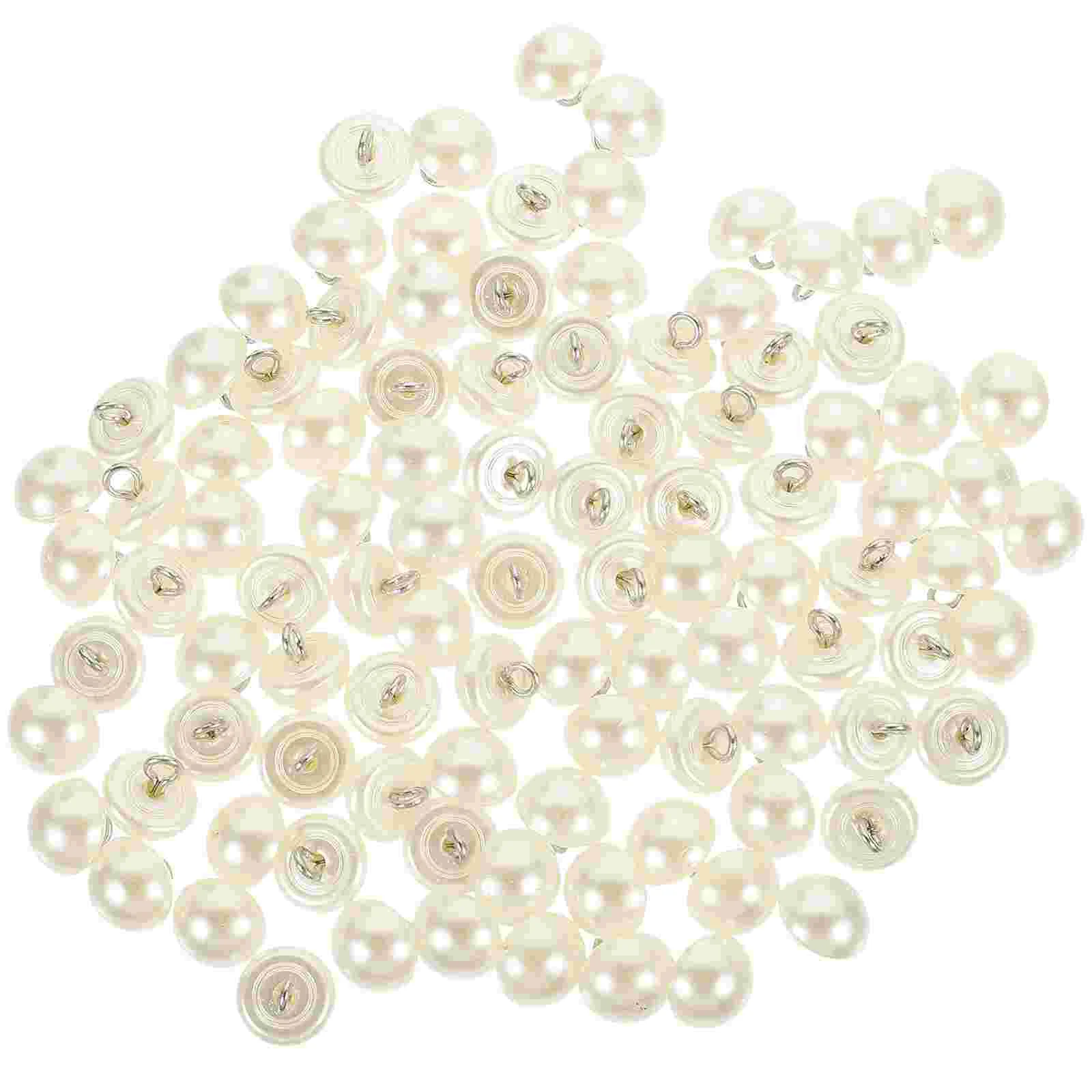 

Pearl Buttons Sewing Button Faux Half Flatback Embellishments Vintage Crafts Charms Accessories Garment Fastener Clothes Round