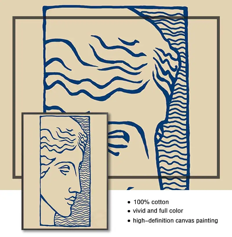 Абстрактная линия Рисование лица красочные картины на холсте настенные