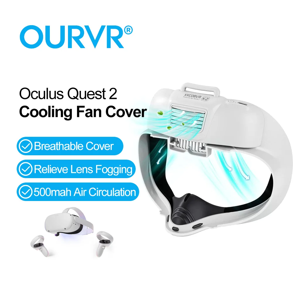 

Cooling Fan Face Pad for Oculus Quest 2 500mah Air Circulation Breathable Facial Interface Pad Elite Head Strap VR Accessorie