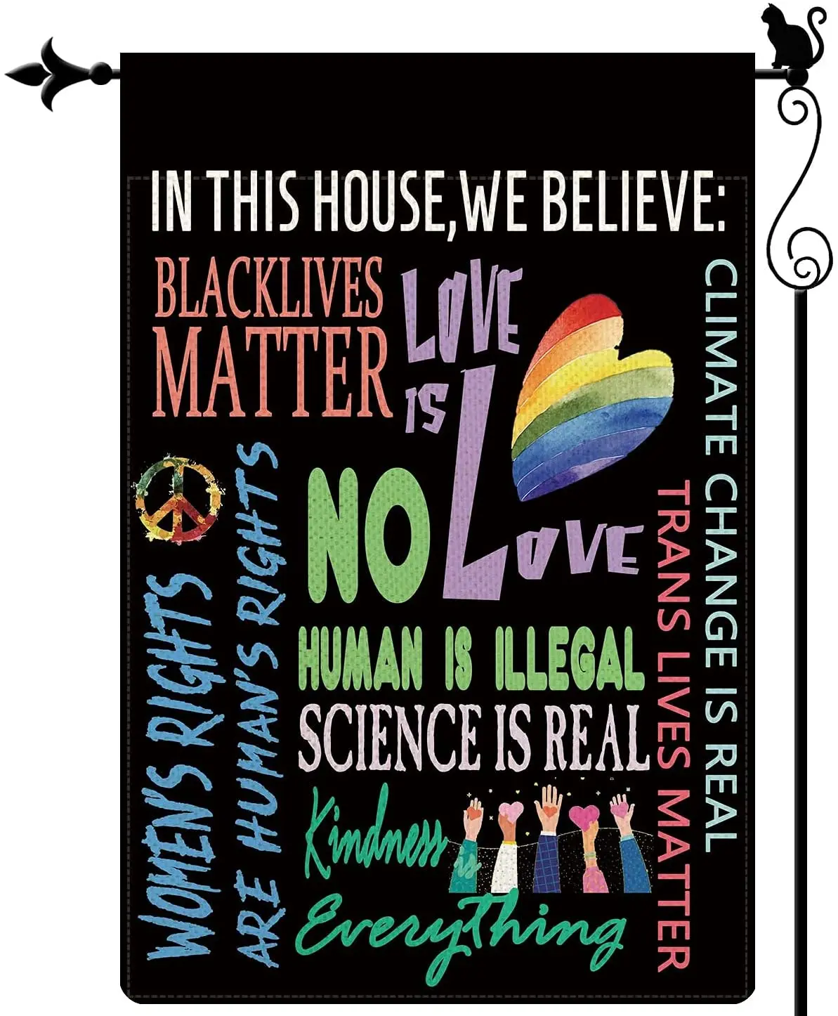 

In This House,We Believe Garden Flag Love Is Love Black Lives Matter Garden Flag Farmland Burlap Yard Lawn Outdoor Decor 12.5x18