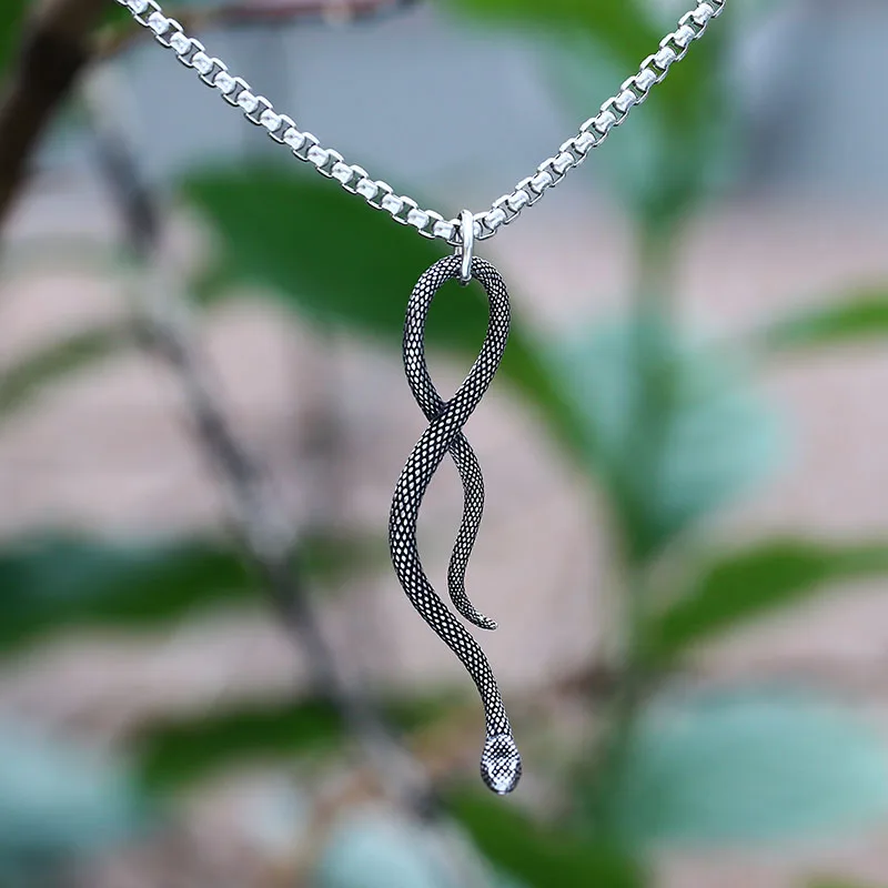 Новинка 2024 ожерелье с подвеской в виде змеи стиле ретро модная металлическая