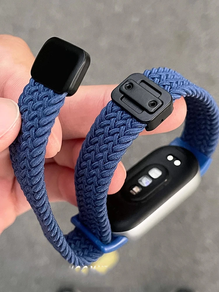 Фото Сменный ремень для Xiaomi Mi Band 8 9, аксессуары с магнитной пряжкой, плетеный браслет Correa Miband 9 Miband 8, ремешки для часов №3