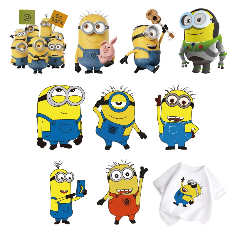 Популярные фильмы нашивки для одежды с миньонами самоклеящиеся термонаклейки