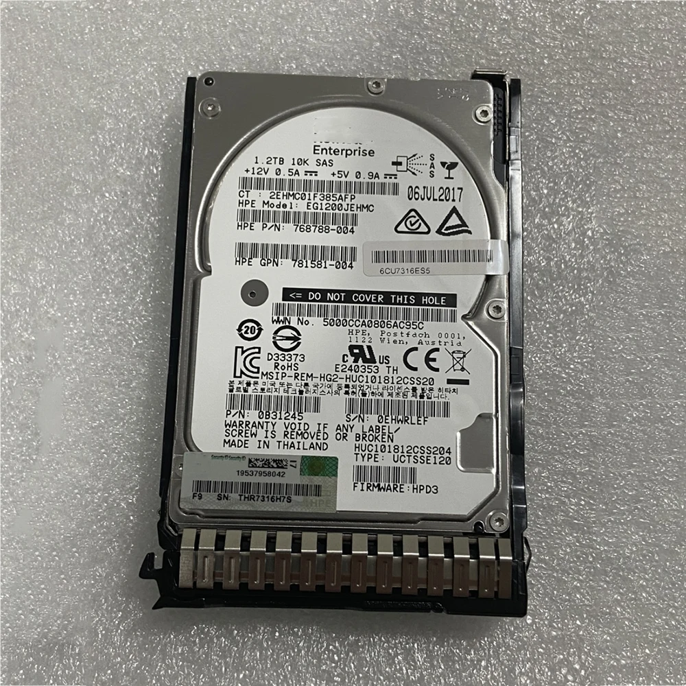Жесткий диск 1 2 ТБ для HP Gen8 G9 EG1200JEHMC 781578-001 781518-B21 T 10K SAS 5
