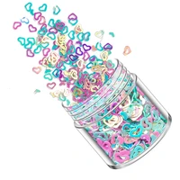 12 bottles hollow heart shaped nail sequins glitter nail glue makeup patch nail jewelry diy decoration accessories