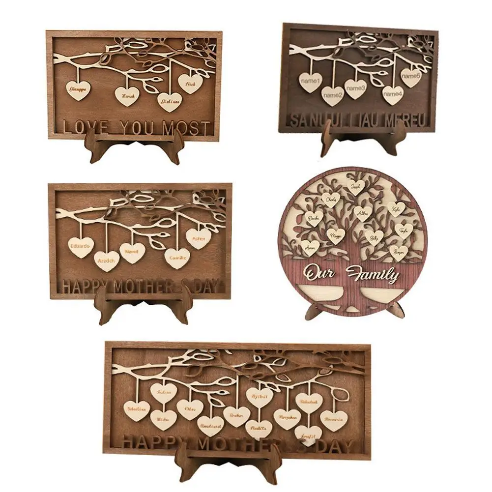 

Tree Of Life Family Sign Ornament Carved Wooden Sign Christmas Gift For Living Room Desktop Decoration