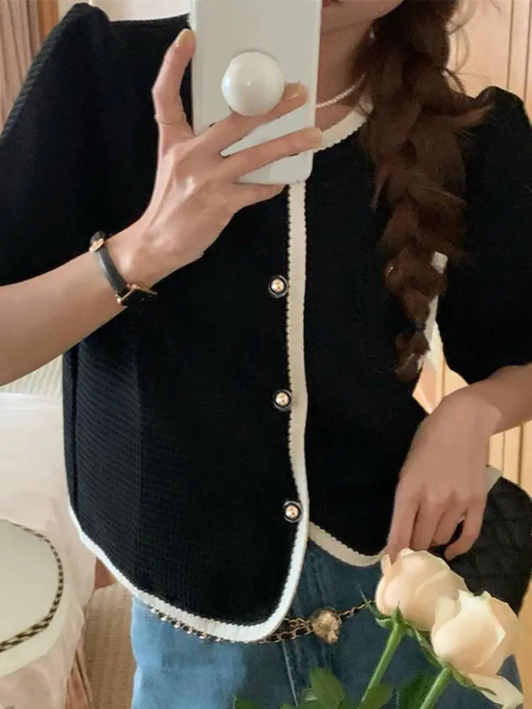 

VONDA Elegant OL Style Women Summer Shirts 2023 Short Puff Sleeve Patchwork Party Blouses Casual Loose Office Tops Blusas
