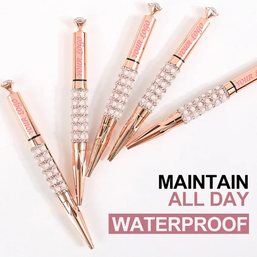 Розовая Золотая трубка Водостойкая Подводка для глаз частная этикетка