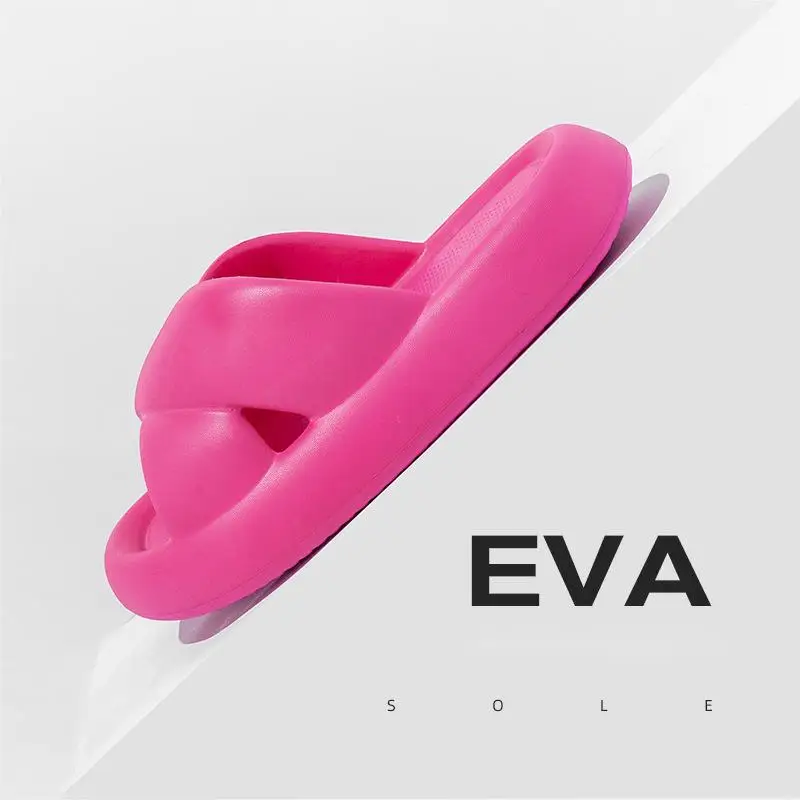 Fashion Girls Cross Slipper Soft EVA Thick Bottom Women's Slippers Indoor Shoes Female Home Beach Flip Flops Summer Slippers