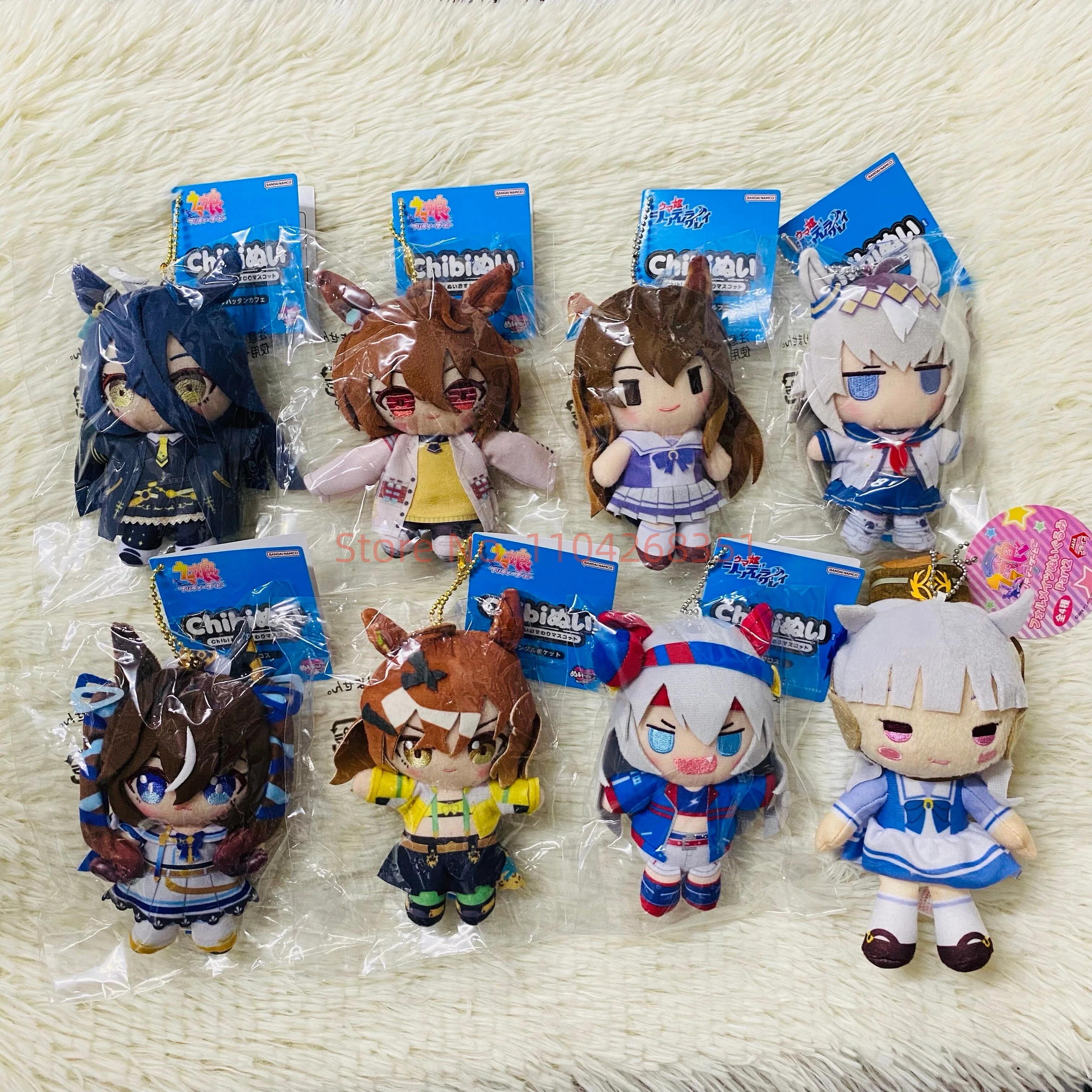Фото Оригинальная коллекционная плюшевая кукла-подвеска BANDAI Umamusume Oguri Cap Tamamo Cross, 10 см, милая аниме-фигурка, игрушка-подарок №1