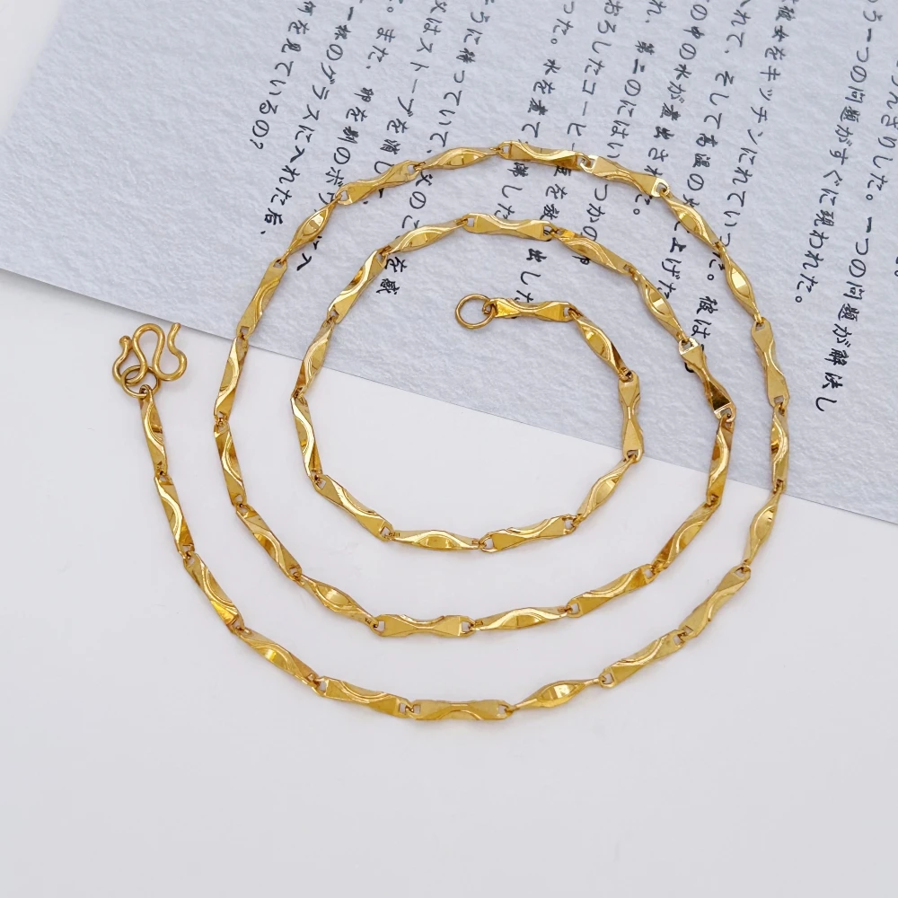 Дубай позолоченные 2 5 мм цепочки с волнами воды для женщин 22-дюймовый воротник Femme