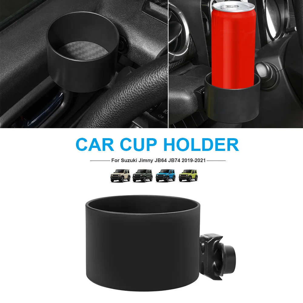 

Interior Accessories For Suzuki Jimny JB64 JB74 2018-2021 ABS Black Car Drink Cup Holder Stand Organizer Bracket