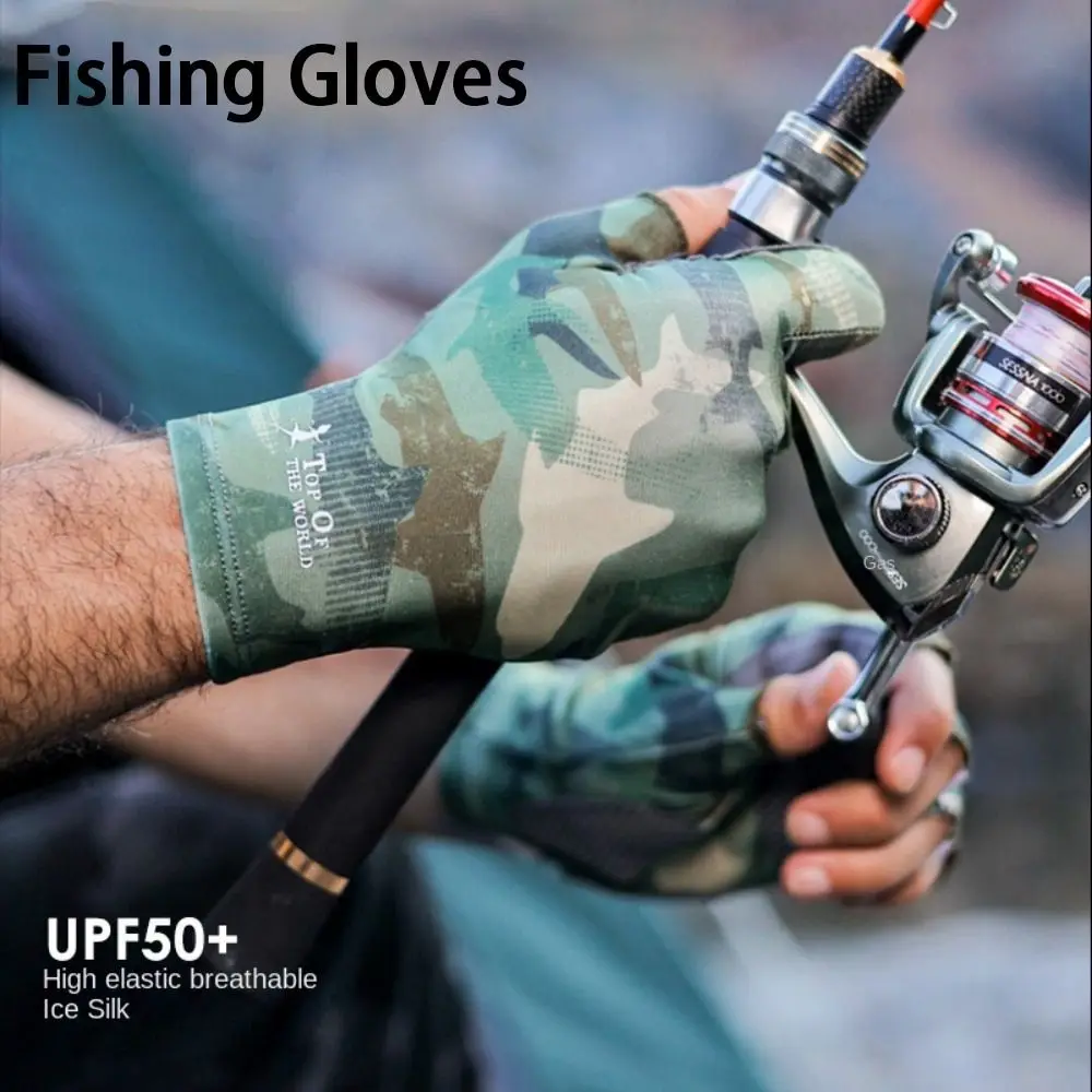 

Велосипедные перчатки, перчатки для сенсорного экрана, Нескользящие перчатки с открытыми пальцами для занятий спортом на открытом воздухе, шелковые солнцезащитные варежки, перчатки для рыбалки