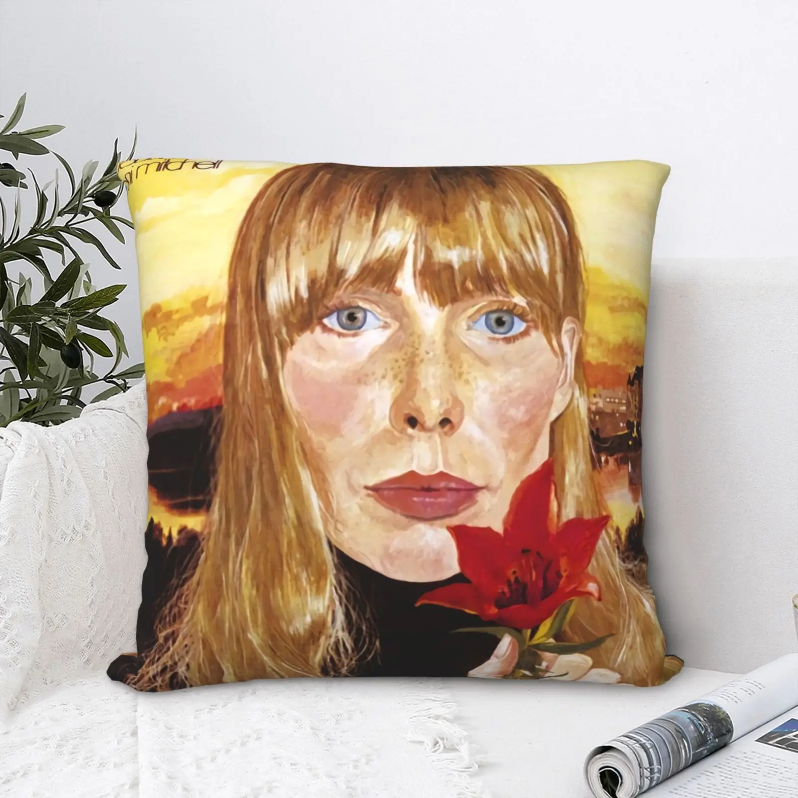 

Joni Mitchell чехол с обеих сторон, чехол для гостиной, белая и черная подушка, чехол, наволочка, симпатичная подушка, чехол большого размера