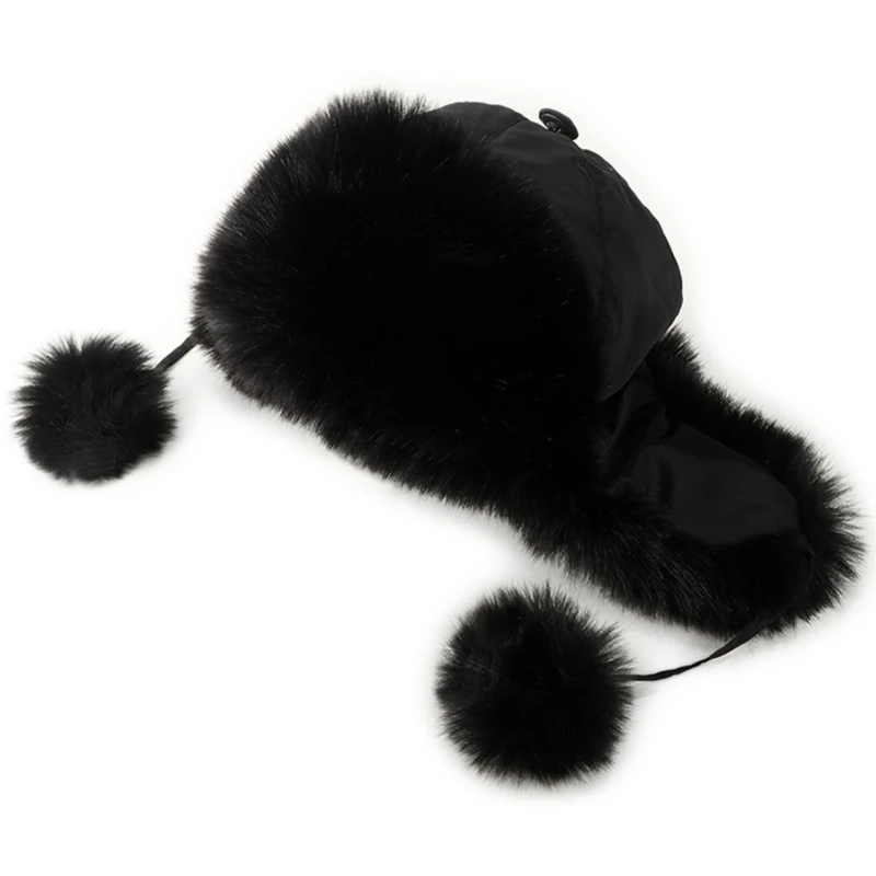 

Lady Winter Warm Hat Girls Ushanka Caps Thicken Soft Plush Lining Hat Breathable Women Hats Headwear Outdoor Sports Gear