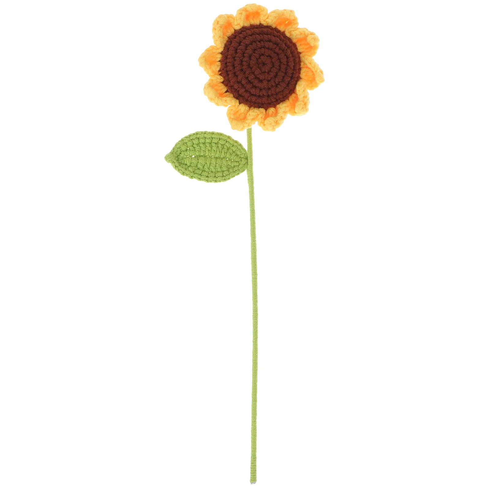 

Flower Sunflower Flowers Fake Artificial Decor Bouquet Knitted Crochet Stem Lavender Faux Pick Daisy Decoration Bundle