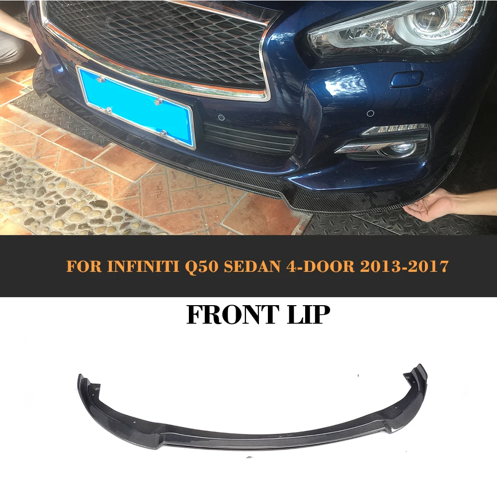 

Автомобильный передний спойлер из углеродного волокна для Infiniti Q50 Standard Sedan 4 Door Only 2013 - 2017 Non Sport бампер для автомобильного стайлинга