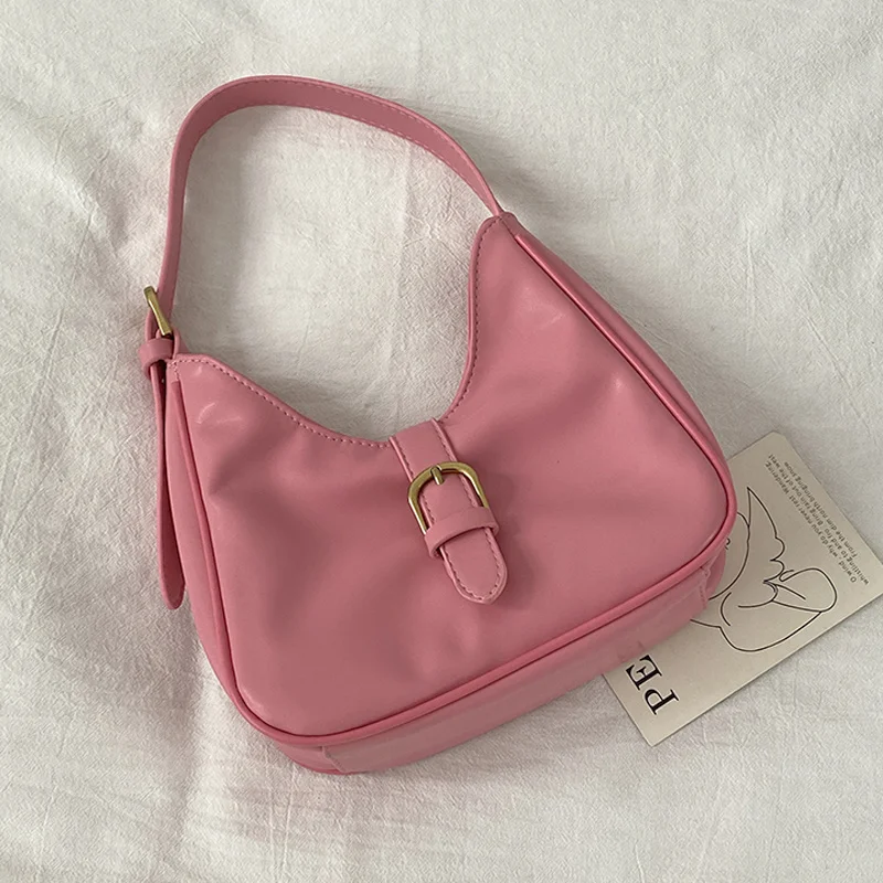 

Fashion Underarm Bag for Women Solid Color Pu Ladies Shoulder Bag Soft Hobos Bag Casual Female Tote Purses and Handbags Summer