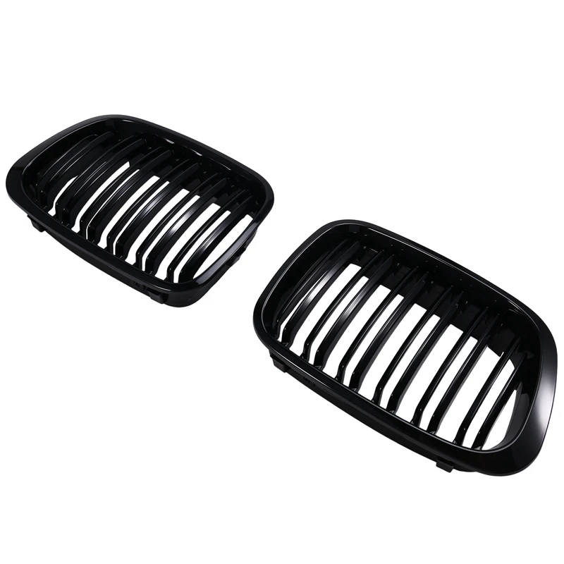 Car Front Kidney Grille Sport Racing Grills For BMW E46 4 Door 1998-2001 Bumper Hood Mesh Air Vent Radiator Cover