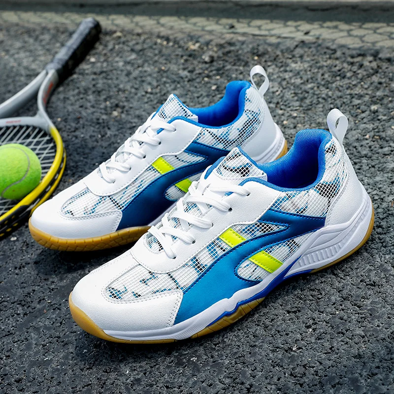 JIEMIAO Professional Men Tennis Badminton Shoes Outdoor Breathable Women Tennis Training Shoes Lightweight Volleyball Sneakers
