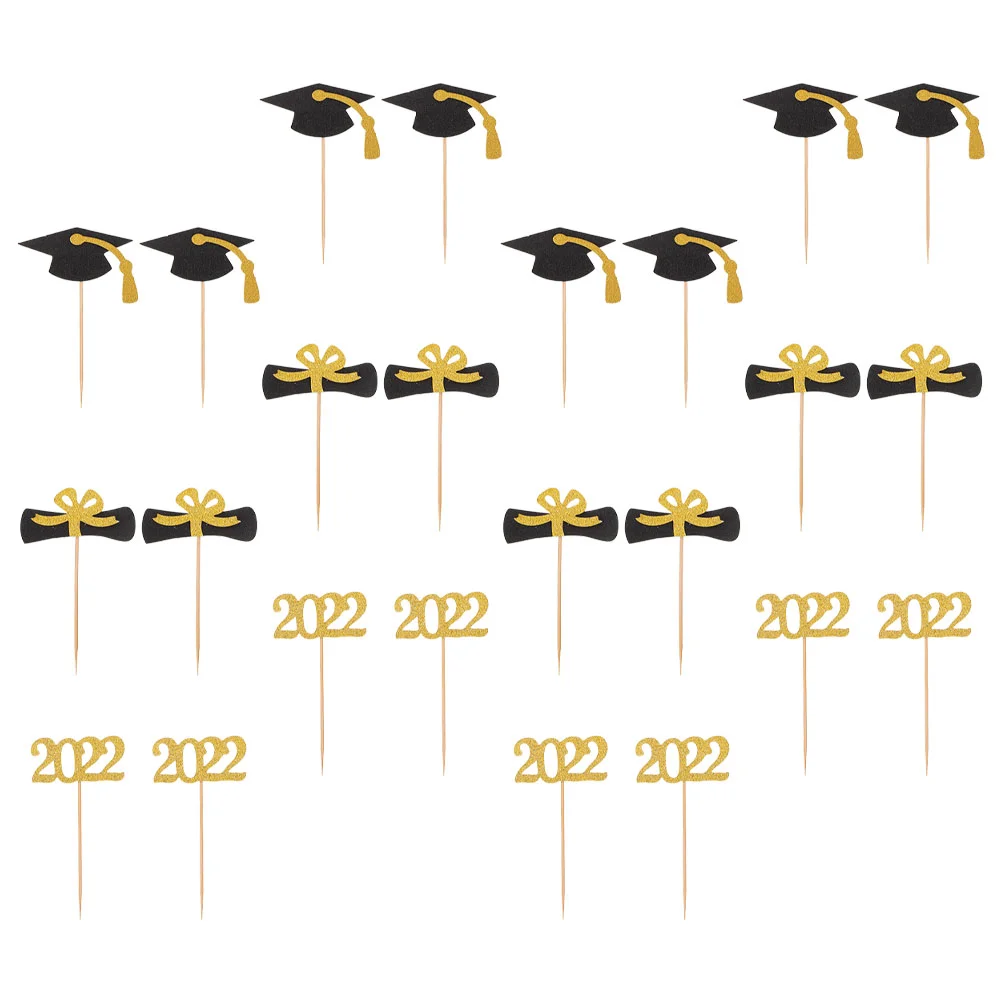 

Graduation Cupcake Party Topper Picks Supplies Cocktail Cute Cake Decoration Photo Props Favors Gift Decorating Grad