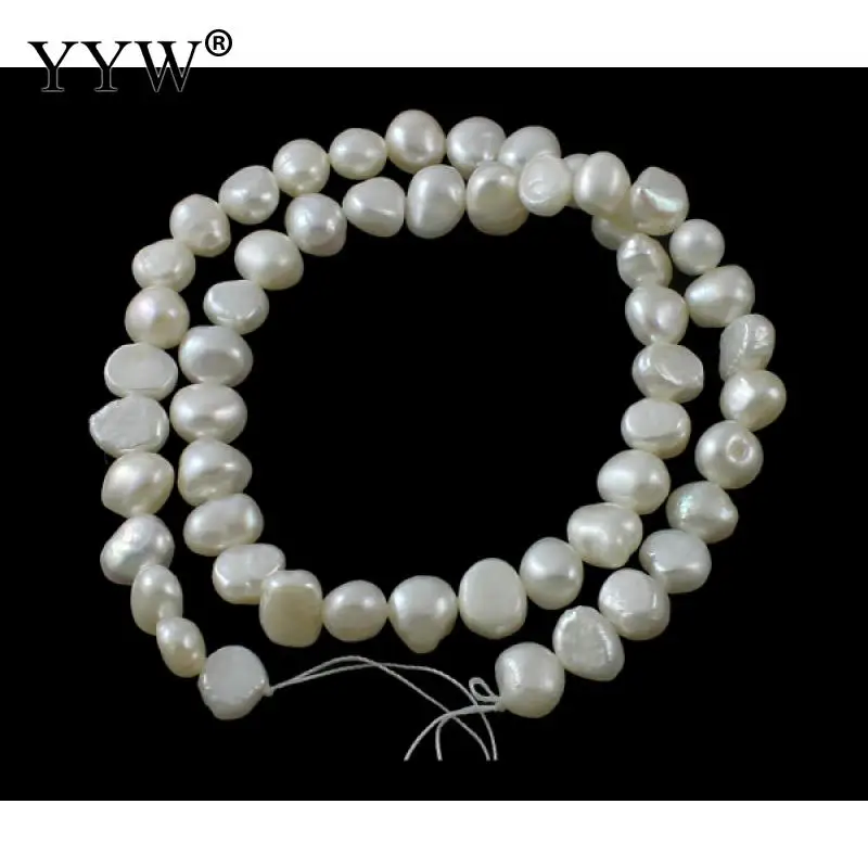 

Baroque Cultured Freshwater Pearl Beads White 7-8mm Approx 15 Inch For Making DIY Jewelry Bracelet Necklace Natural Pearls Gift