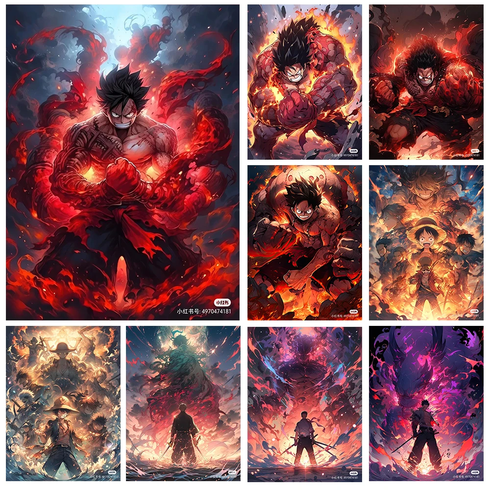 5D Комплект Алмазной Живописи Аниме Луффи Полная Область Наклеивания Круглые