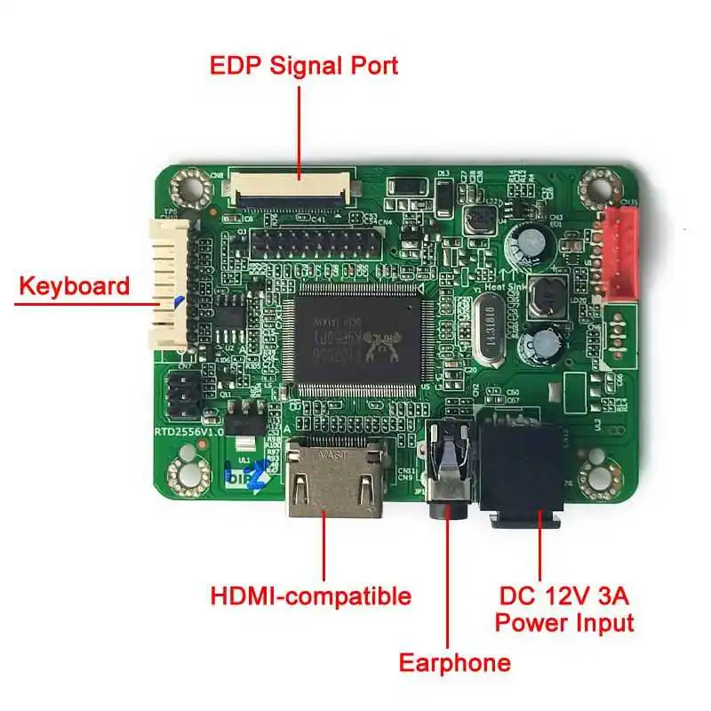 Плата драйвера контроллера экрана ЖК-дисплея для B140XTN02.4/6/9/A/D/E EDP 30-контактный Комплект «сделай сам» для совместимого с HDMI ноутбука 14 "1366*768