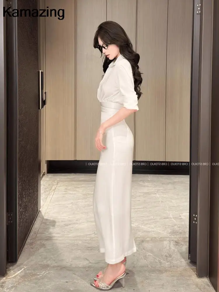 Комплект из 2 юбок для женщин рубашка с длинным рукавом тонкая талия юбка-русалка