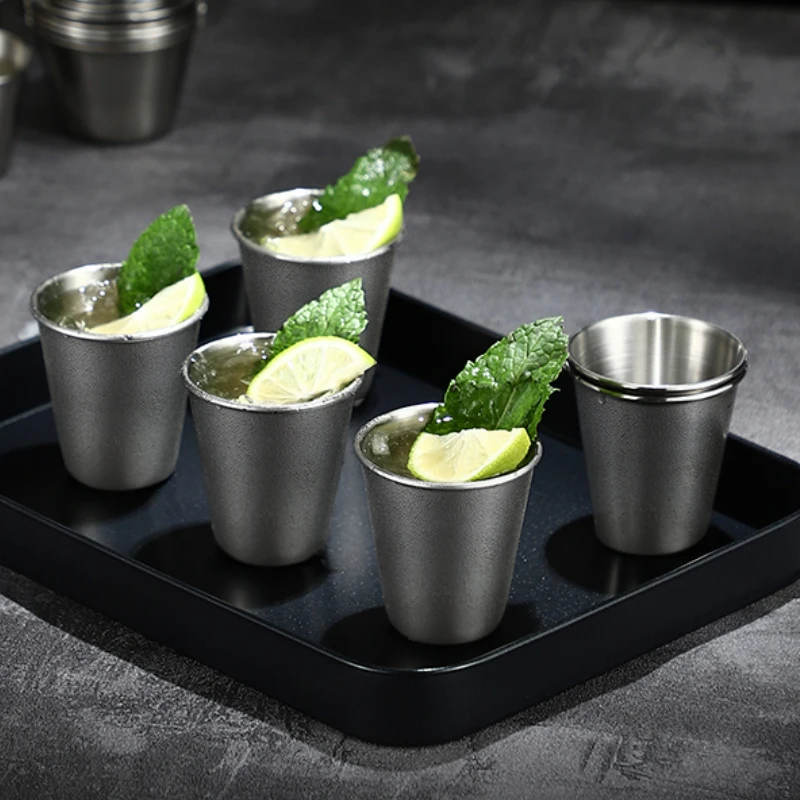 

50/70/80ml Stainless Steel Metal Beer Cup Wine Cups Shot Glasses For Wine Portable Drinkware Set Kitchen Accessories