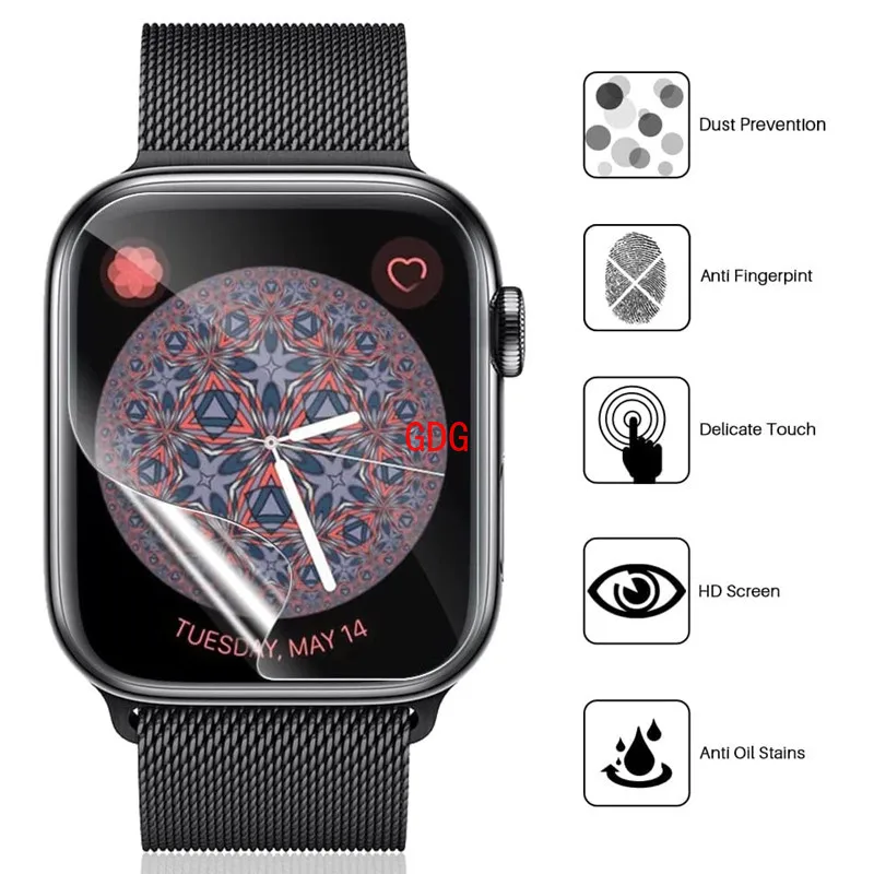 1 4pcs hydrogel film for apple watch 7 6 se 5 4 3 2 1 screen protectors for apple watch series 38mm 42mm 45mm 41mm 40mm 44mm free global shipping